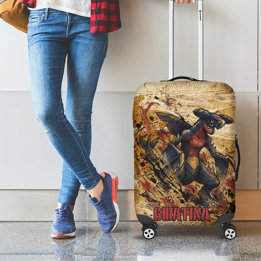 The Desert Apex Giratina Luggage Cover Grunge Ink Sandstorm Art