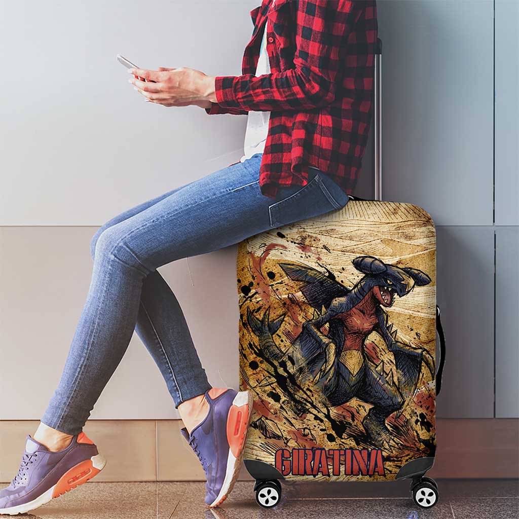 The Desert Apex Giratina Luggage Cover Grunge Ink Sandstorm Art