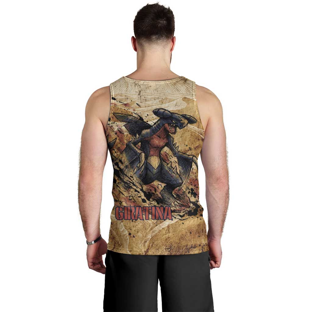 The Desert Apex Giratina Men Tank Top Grunge Ink Sandstorm Art