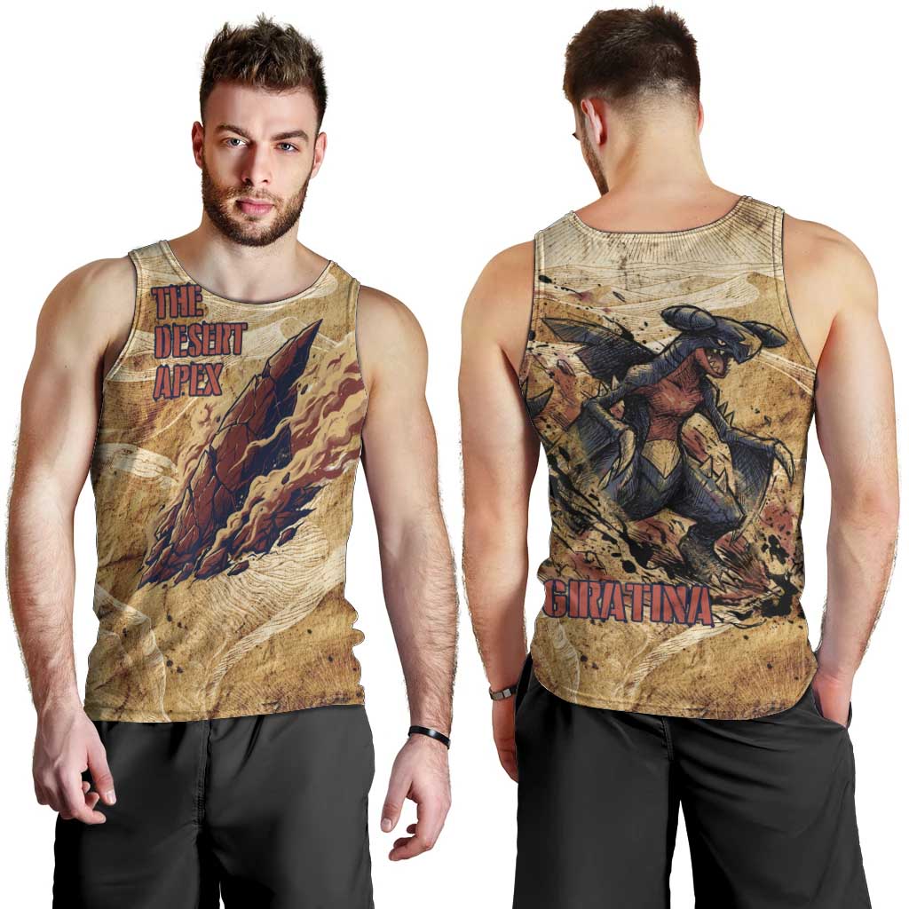 The Desert Apex Giratina Men Tank Top Grunge Ink Sandstorm Art