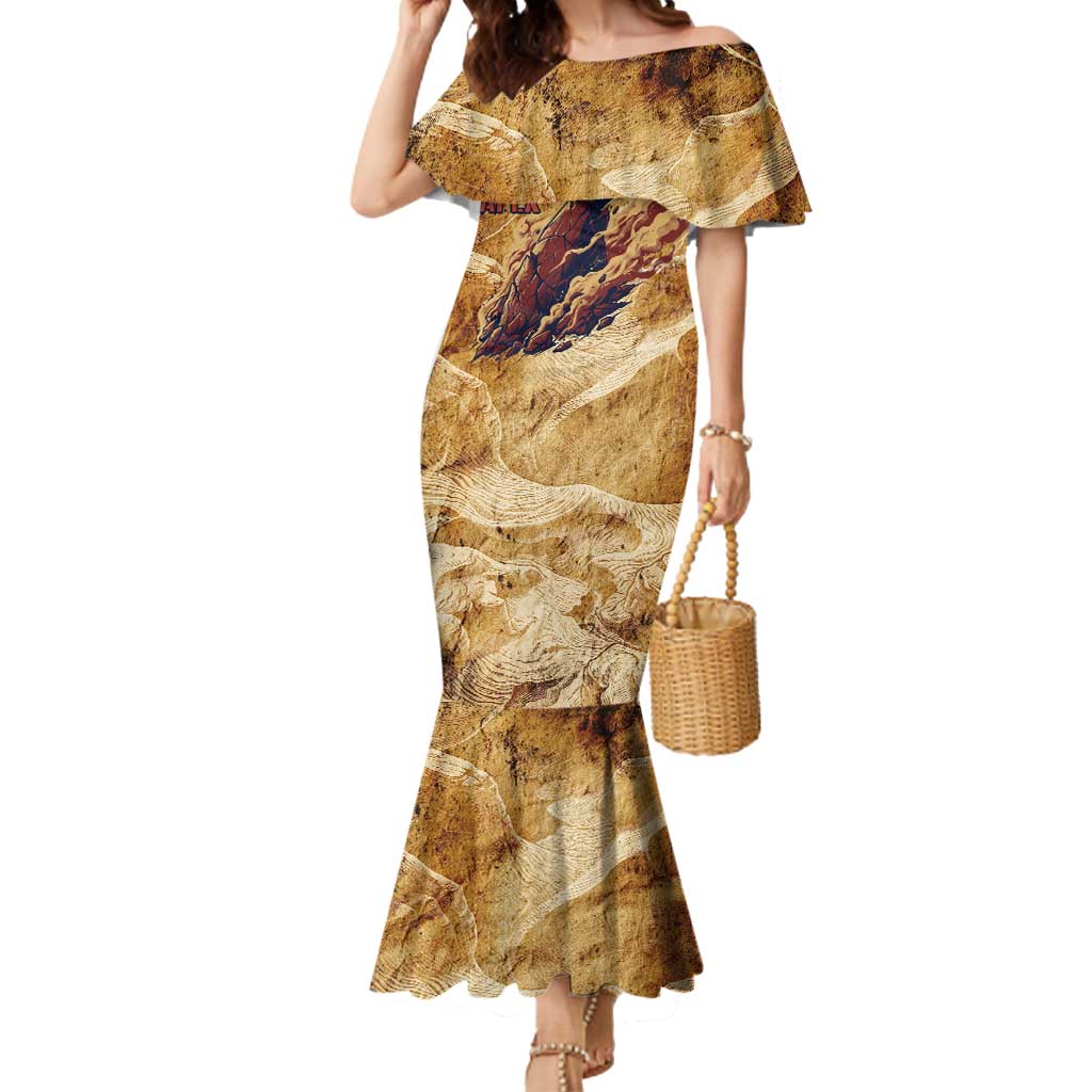 The Desert Apex Giratina Mermaid Dress Grunge Ink Sandstorm Art