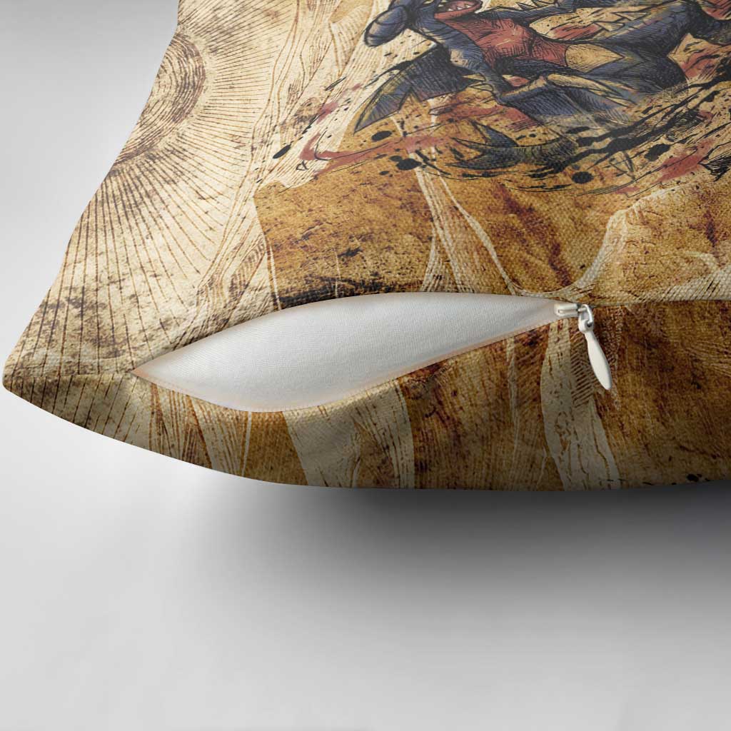 The Desert Apex Giratina Pillow Cover Grunge Ink Sandstorm Art