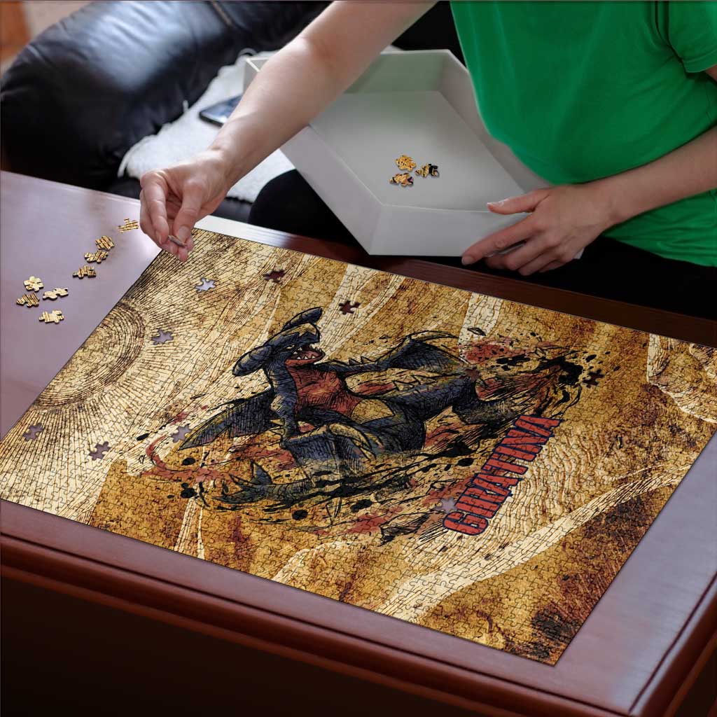 The Desert Apex Giratina Puzzle Grunge Ink Sandstorm Art