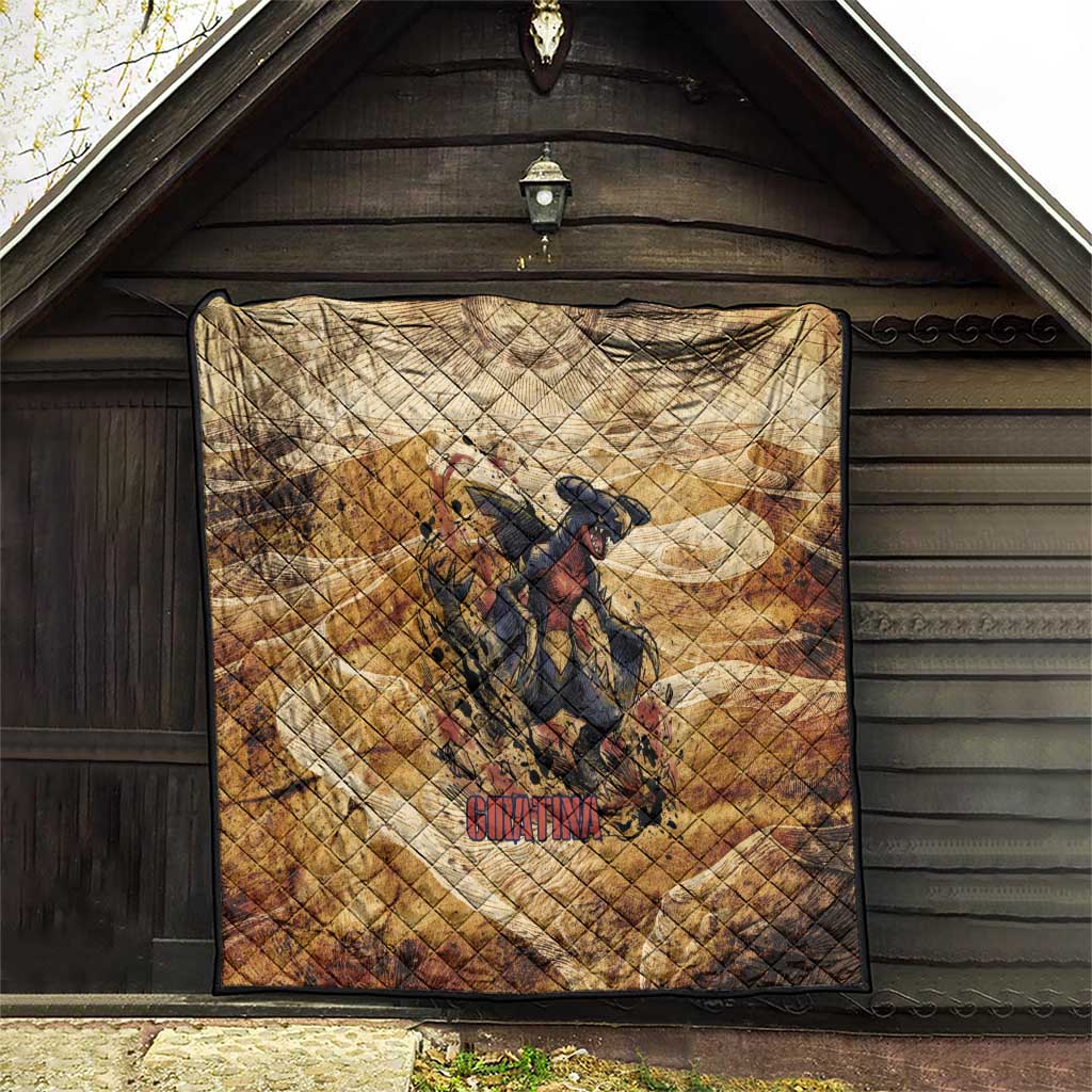 The Desert Apex Giratina Quilt Grunge Ink Sandstorm Art