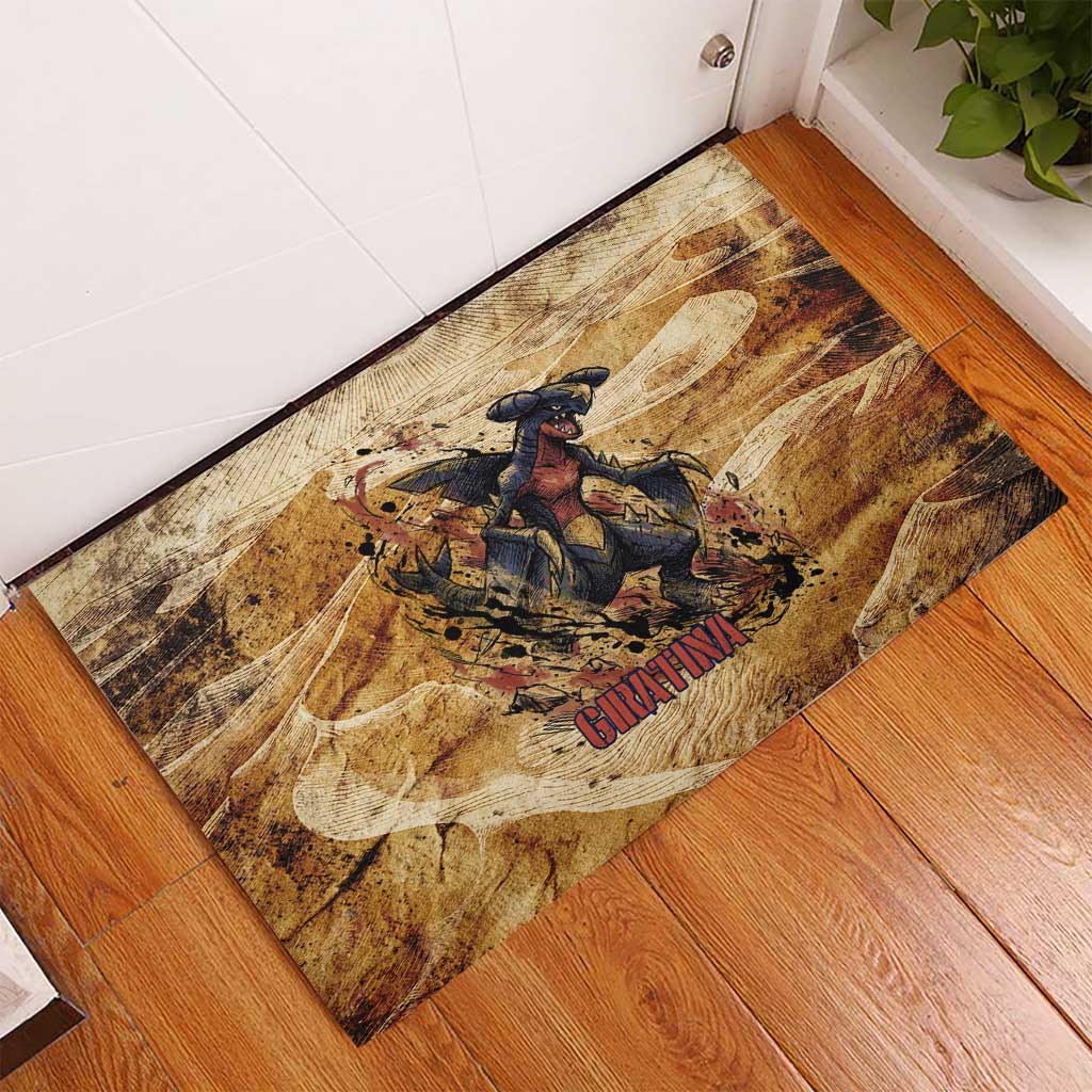The Desert Apex Giratina Rubber Doormat Grunge Ink Sandstorm Art
