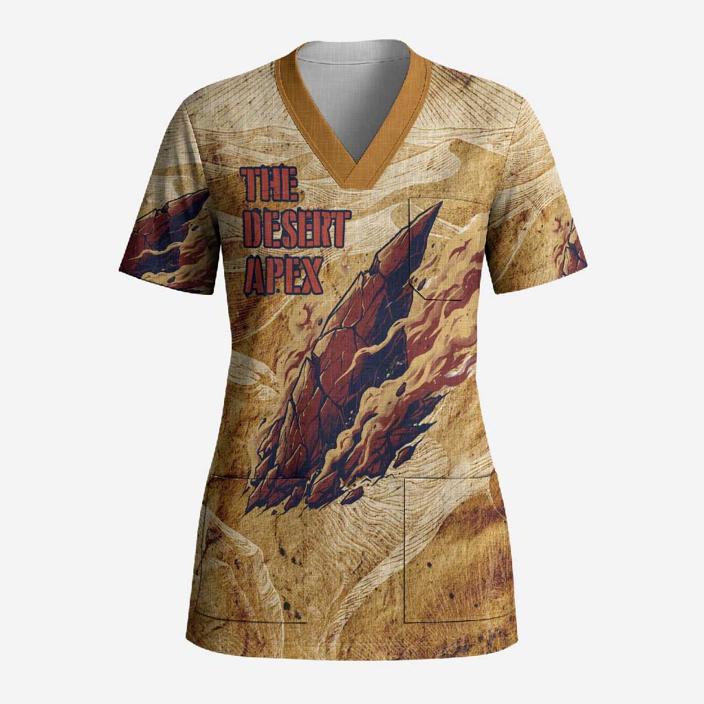 The Desert Apex Giratina Scrub Top Grunge Ink Sandstorm Art