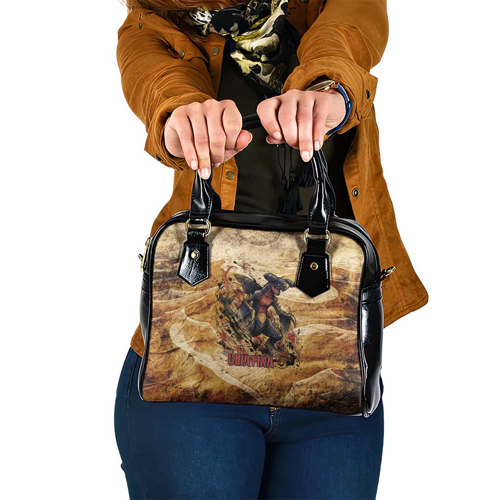 The Desert Apex Giratina Shoulder Handbag Grunge Ink Sandstorm Art