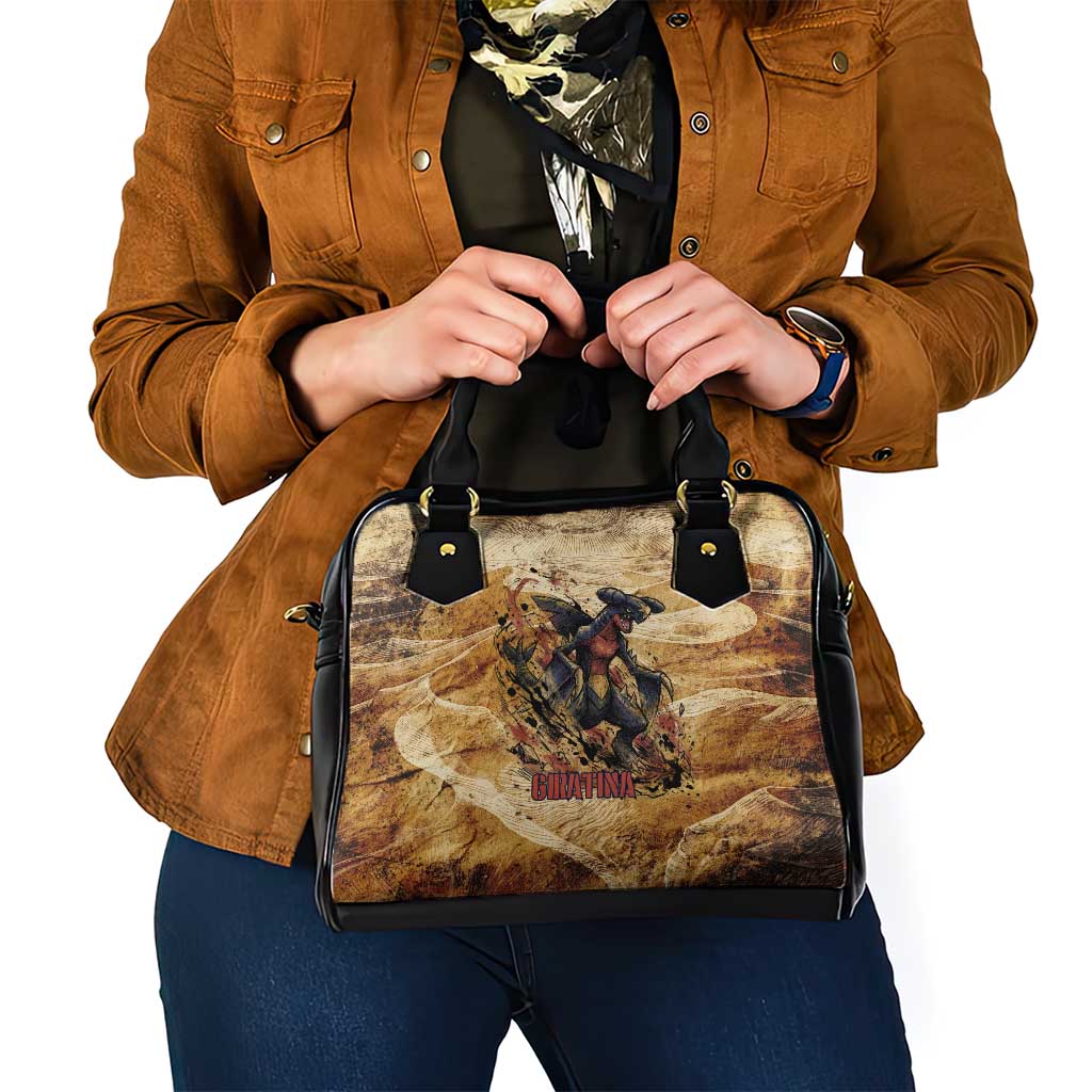 The Desert Apex Giratina Shoulder Handbag Grunge Ink Sandstorm Art
