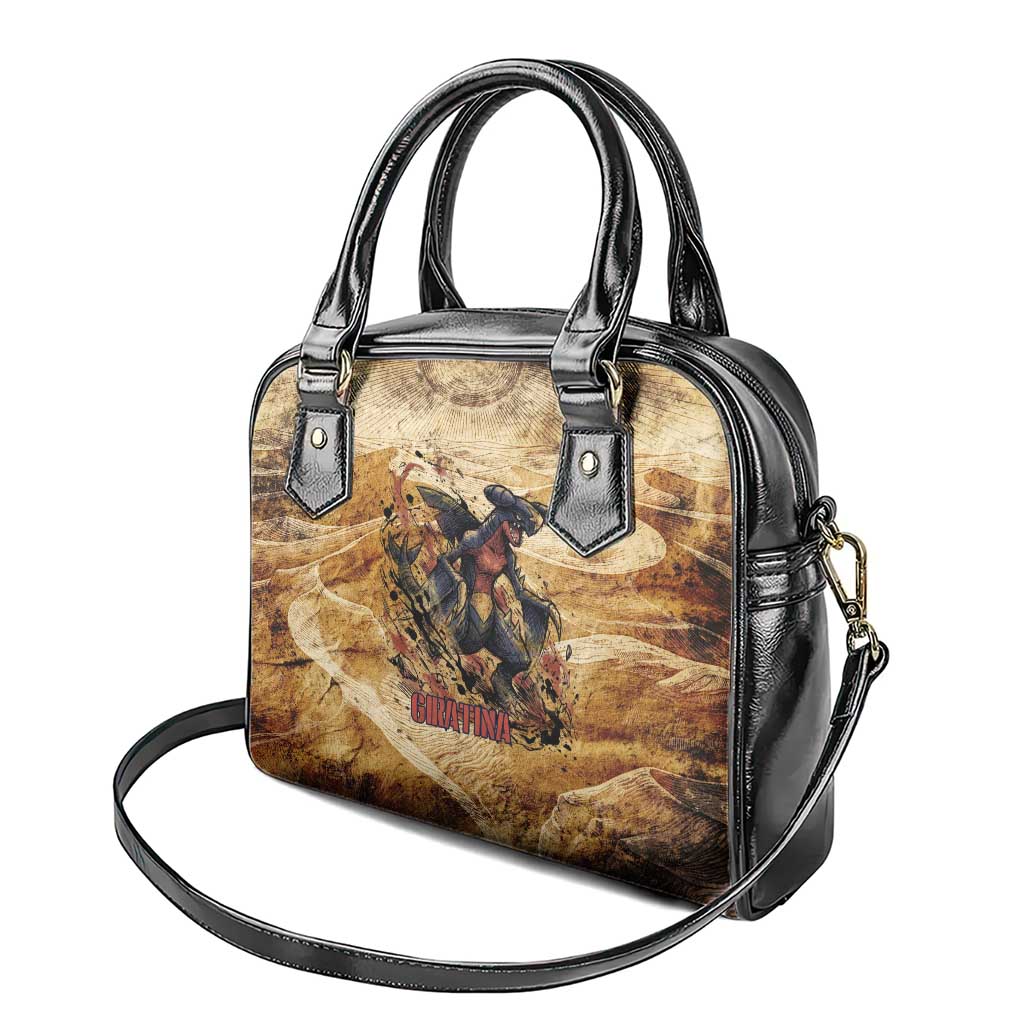 The Desert Apex Giratina Shoulder Handbag Grunge Ink Sandstorm Art