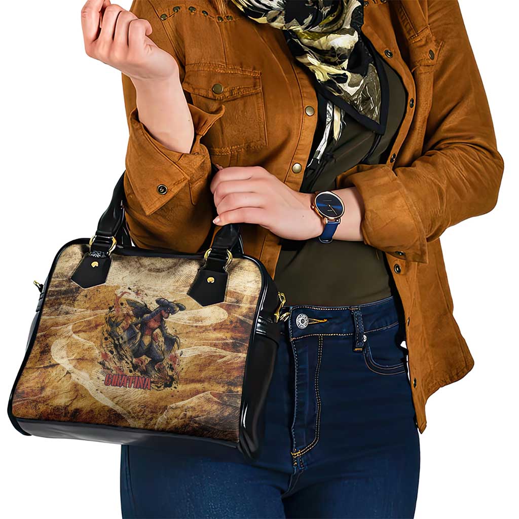 The Desert Apex Giratina Shoulder Handbag Grunge Ink Sandstorm Art