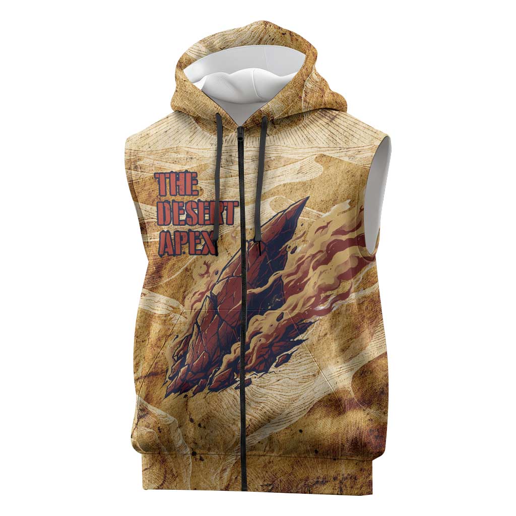 The Desert Apex Giratina Sleeveless Zip Hoodie Grunge Ink Sandstorm Art