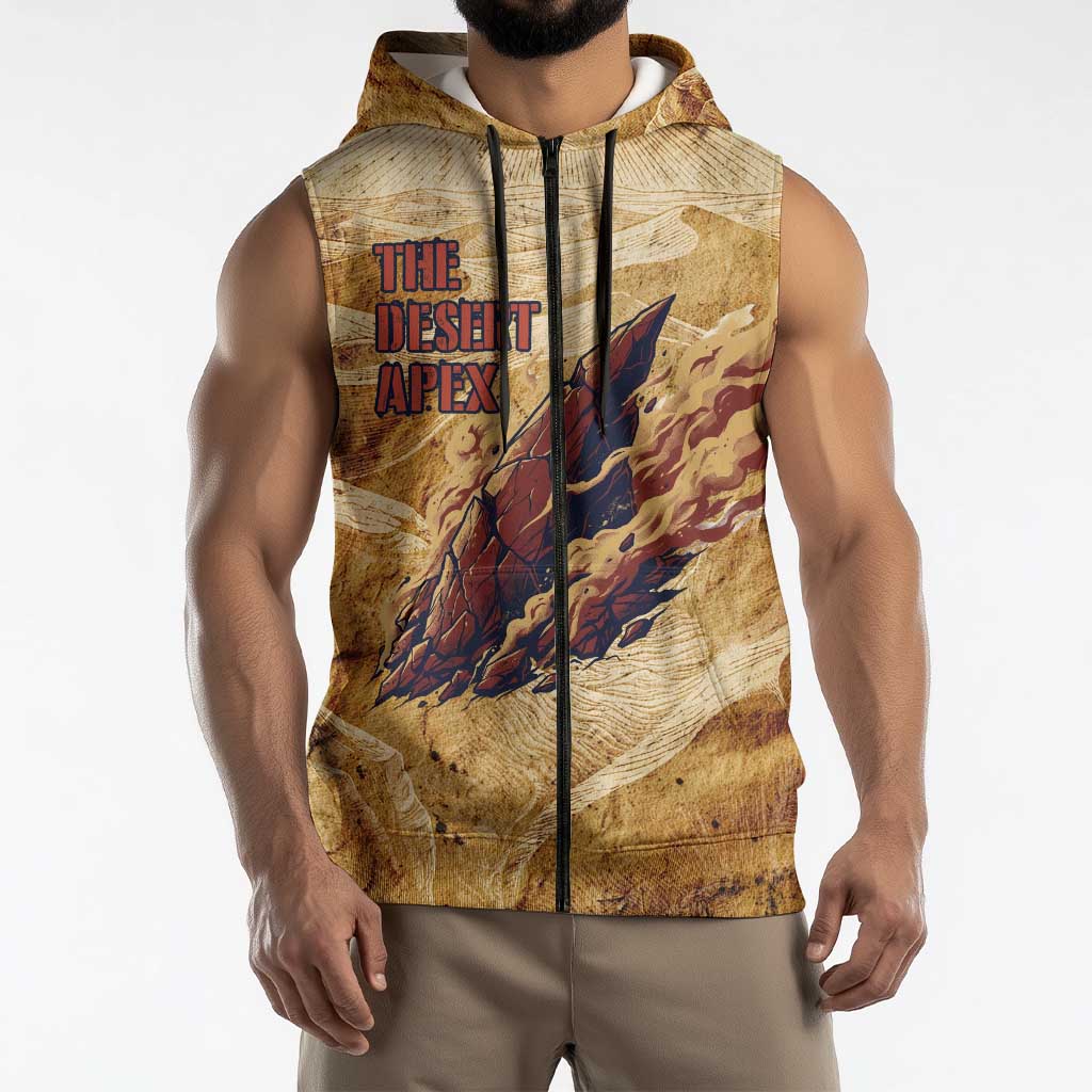 The Desert Apex Giratina Sleeveless Zip Hoodie Grunge Ink Sandstorm Art