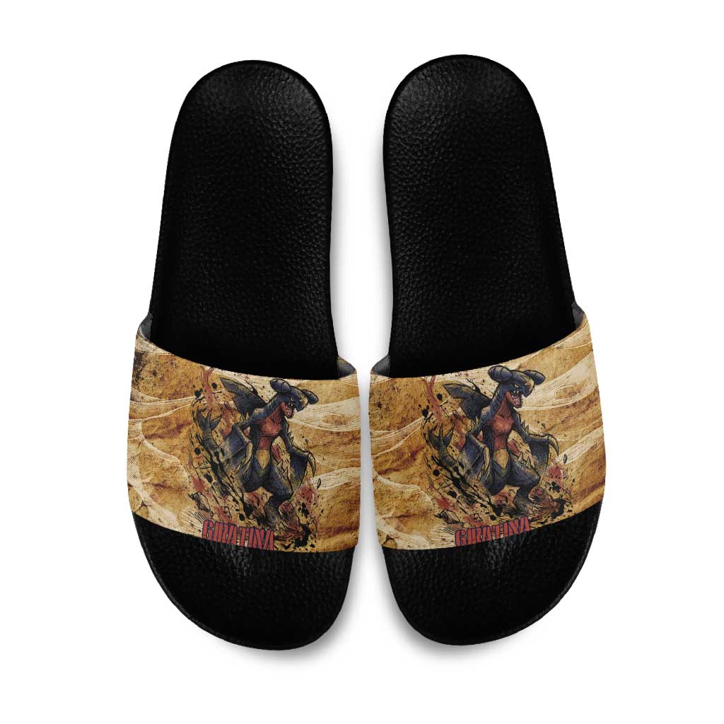 The Desert Apex Giratina Slide Sandals Grunge Ink Sandstorm Art
