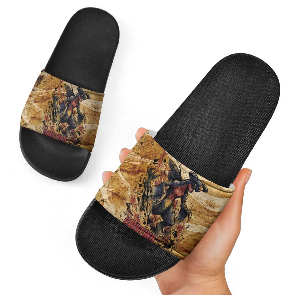 The Desert Apex Giratina Slide Sandals Grunge Ink Sandstorm Art