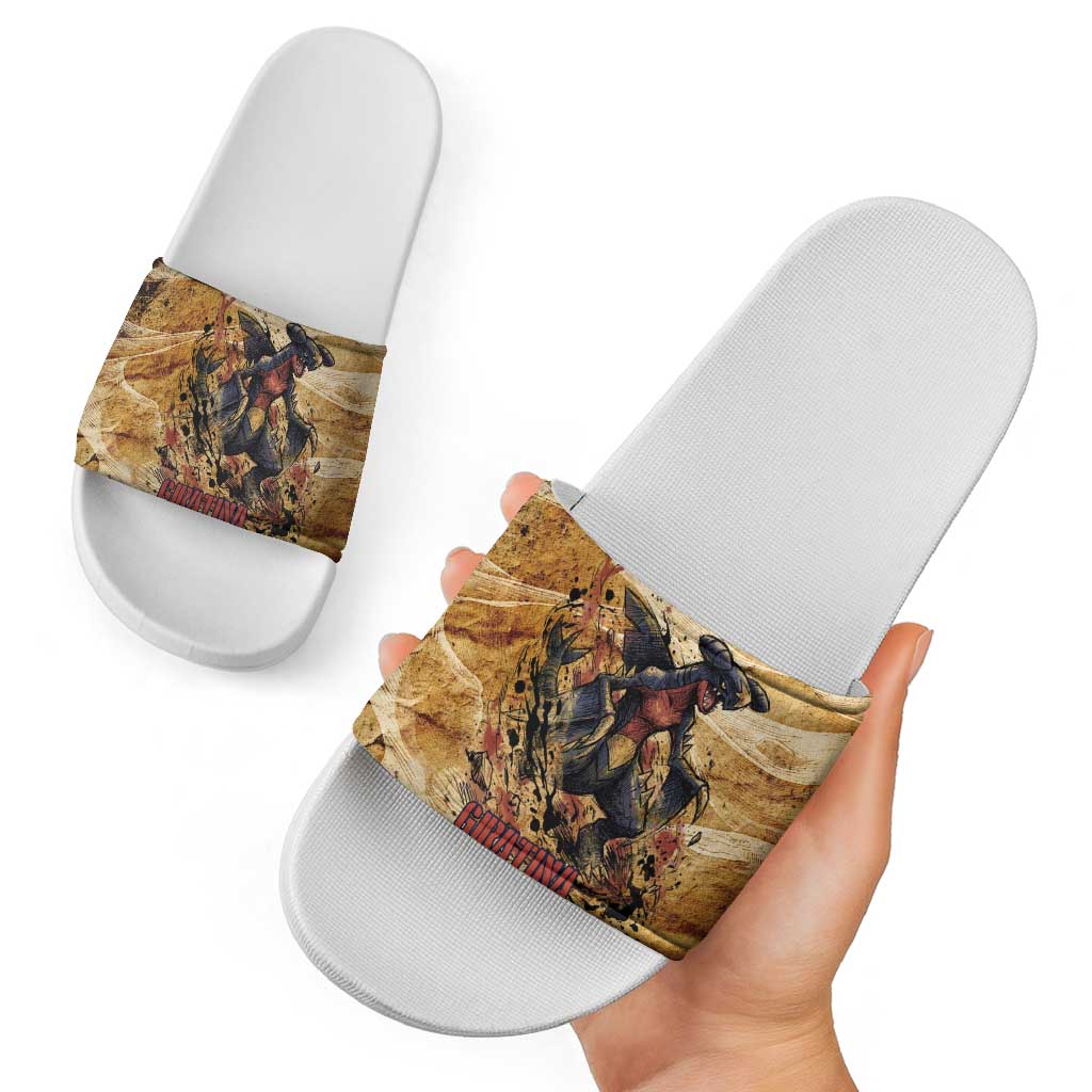 The Desert Apex Giratina Slide Sandals Grunge Ink Sandstorm Art