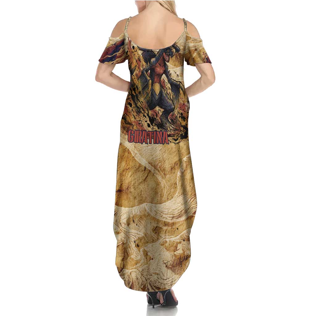 The Desert Apex Giratina Summer Maxi Dress Grunge Ink Sandstorm Art