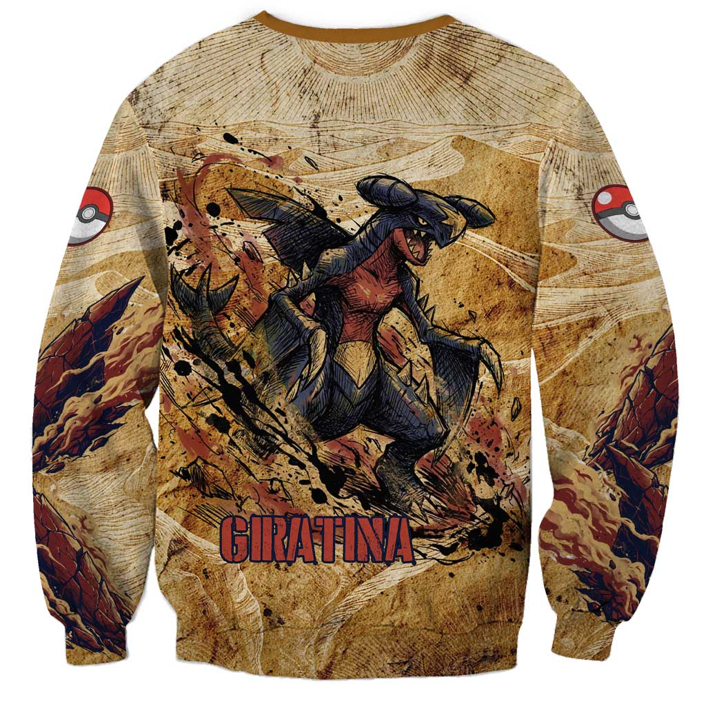 The Desert Apex Giratina Sweatshirt Grunge Ink Sandstorm Art