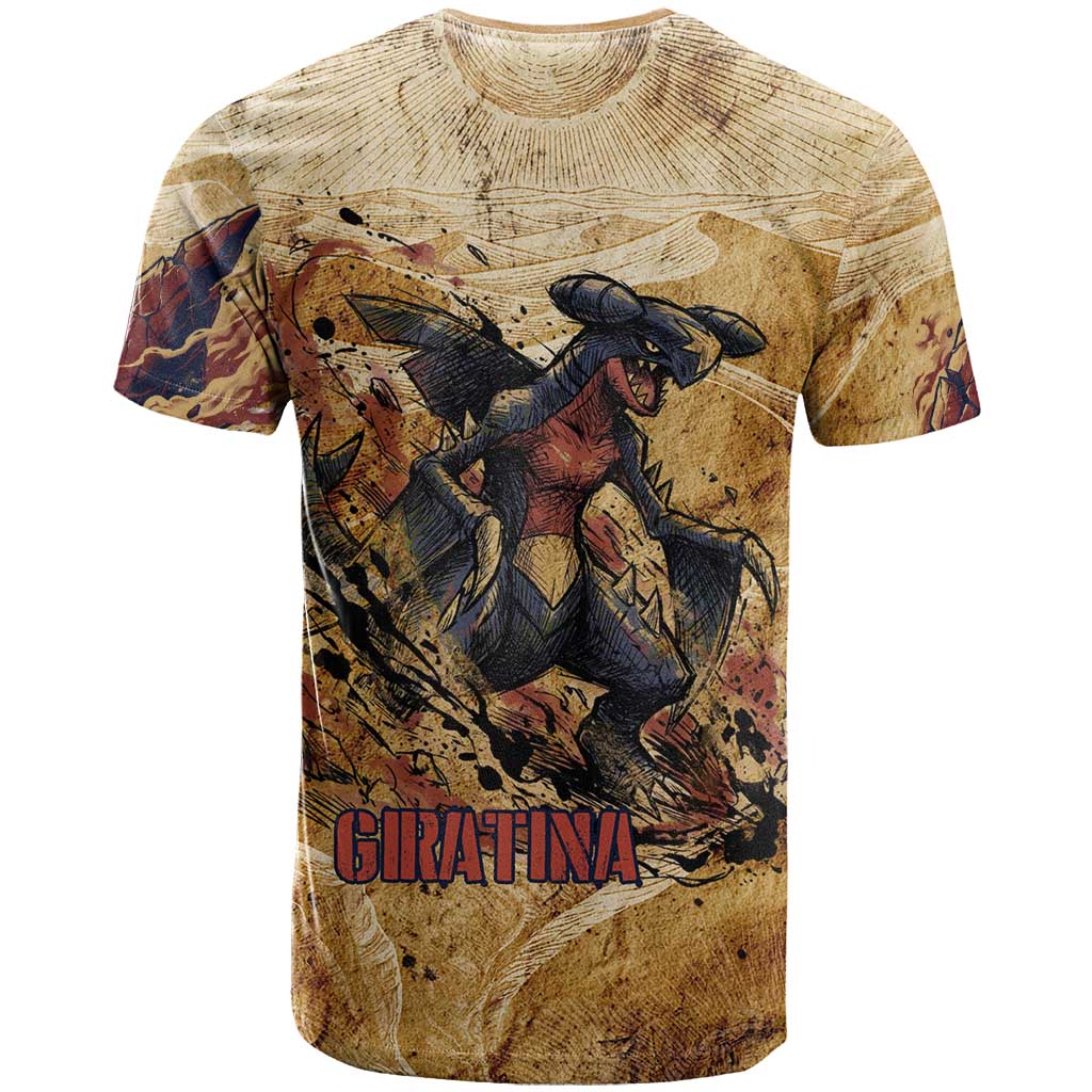 The Desert Apex Giratina T Shirt Grunge Ink Sandstorm Art