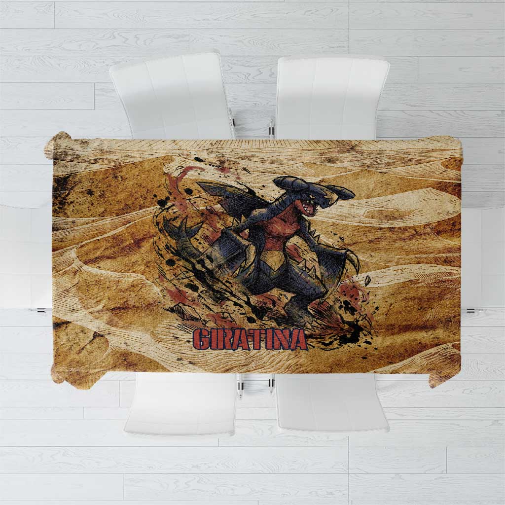 The Desert Apex Giratina Tablecloth Grunge Ink Sandstorm Art