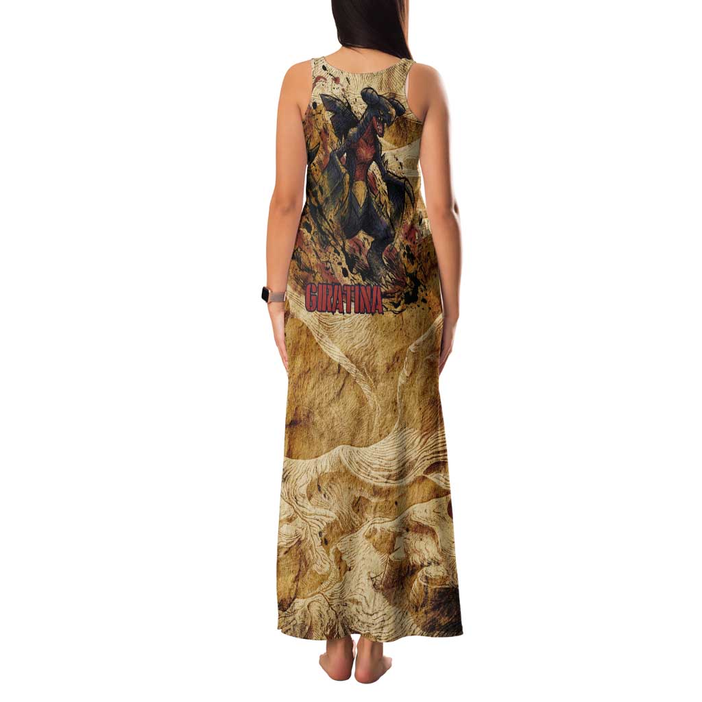 The Desert Apex Giratina Tank Maxi Dress Grunge Ink Sandstorm Art