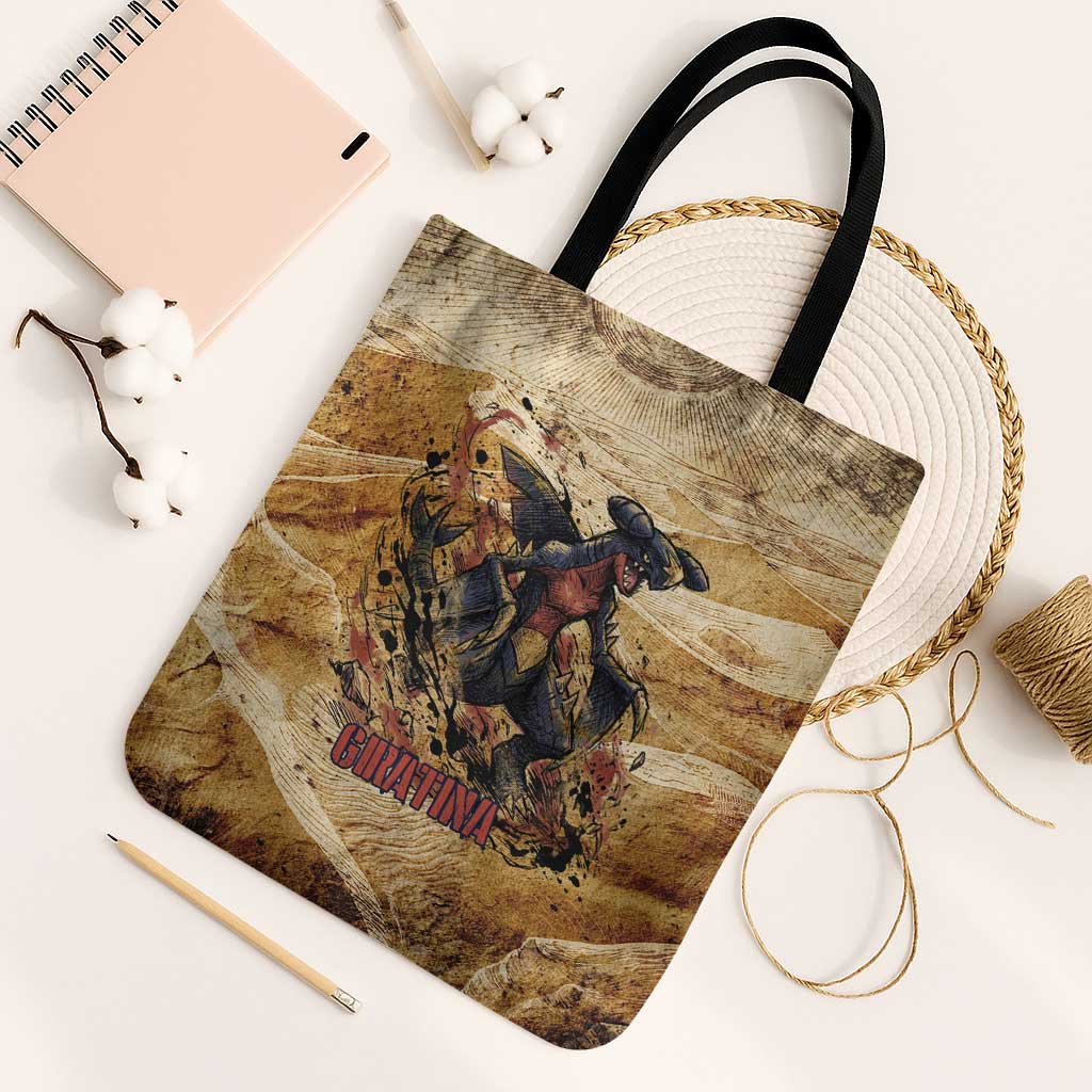 The Desert Apex Giratina Tote Bag Grunge Ink Sandstorm Art