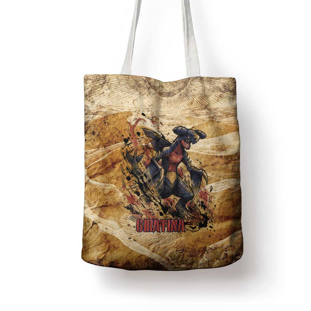 The Desert Apex Giratina Tote Bag Grunge Ink Sandstorm Art