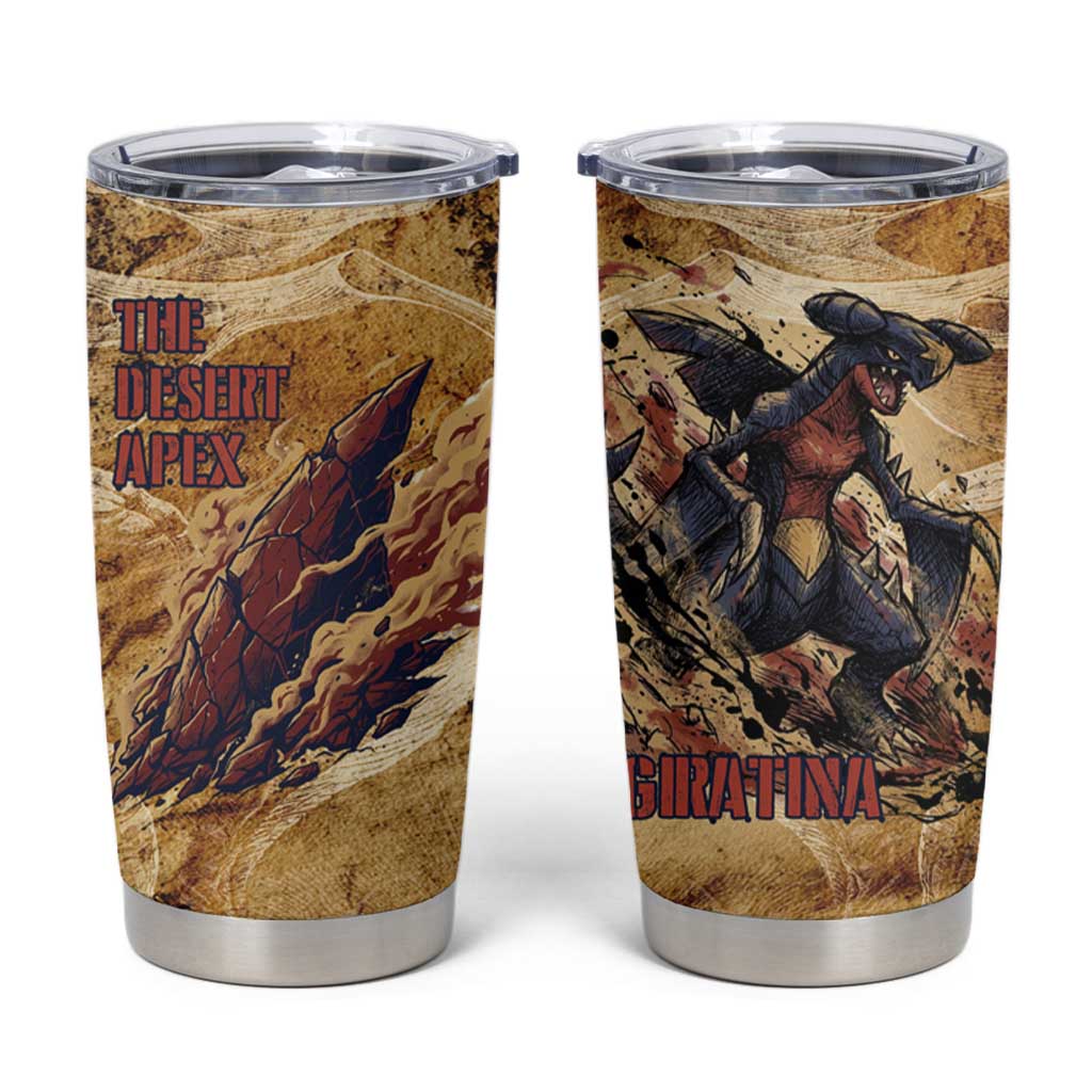The Desert Apex Giratina Tumbler Cup Grunge Ink Sandstorm Art