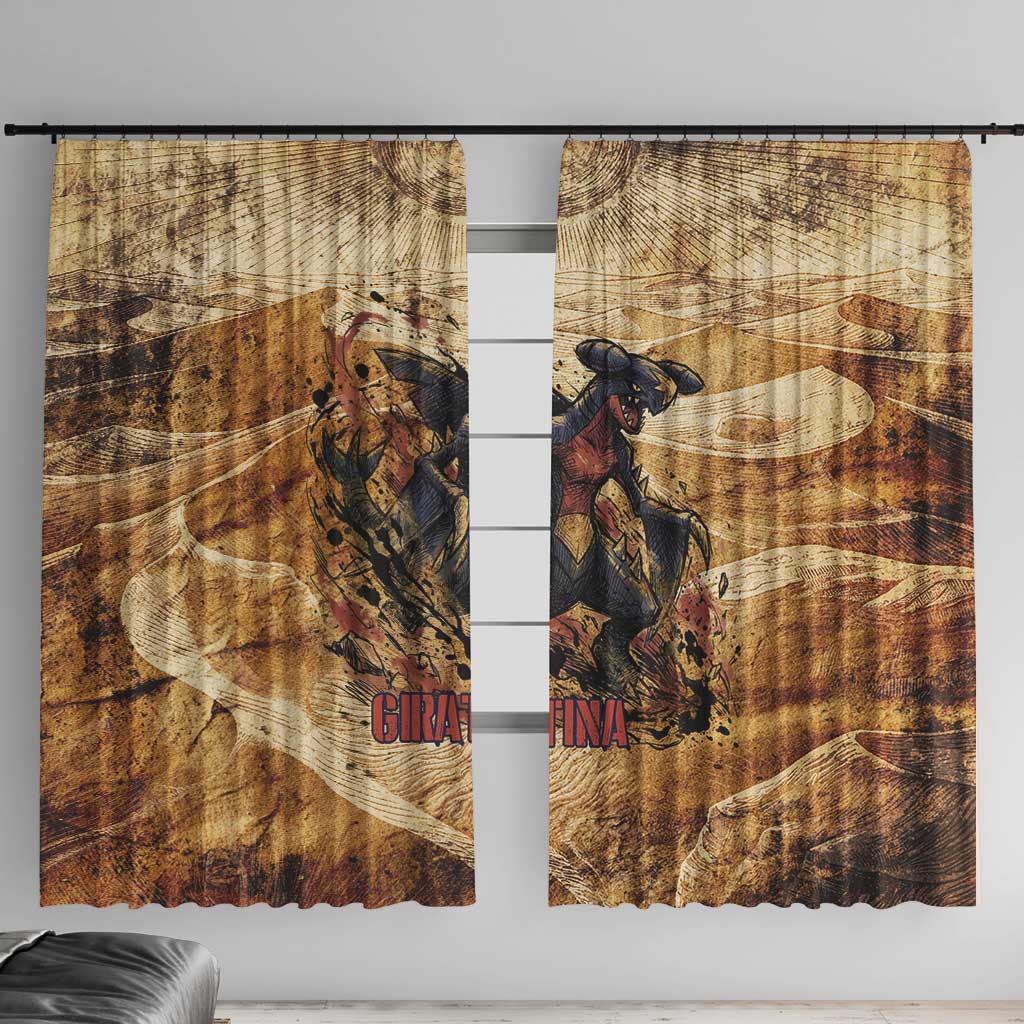 The Desert Apex Giratina Window Curtain Grunge Ink Sandstorm Art