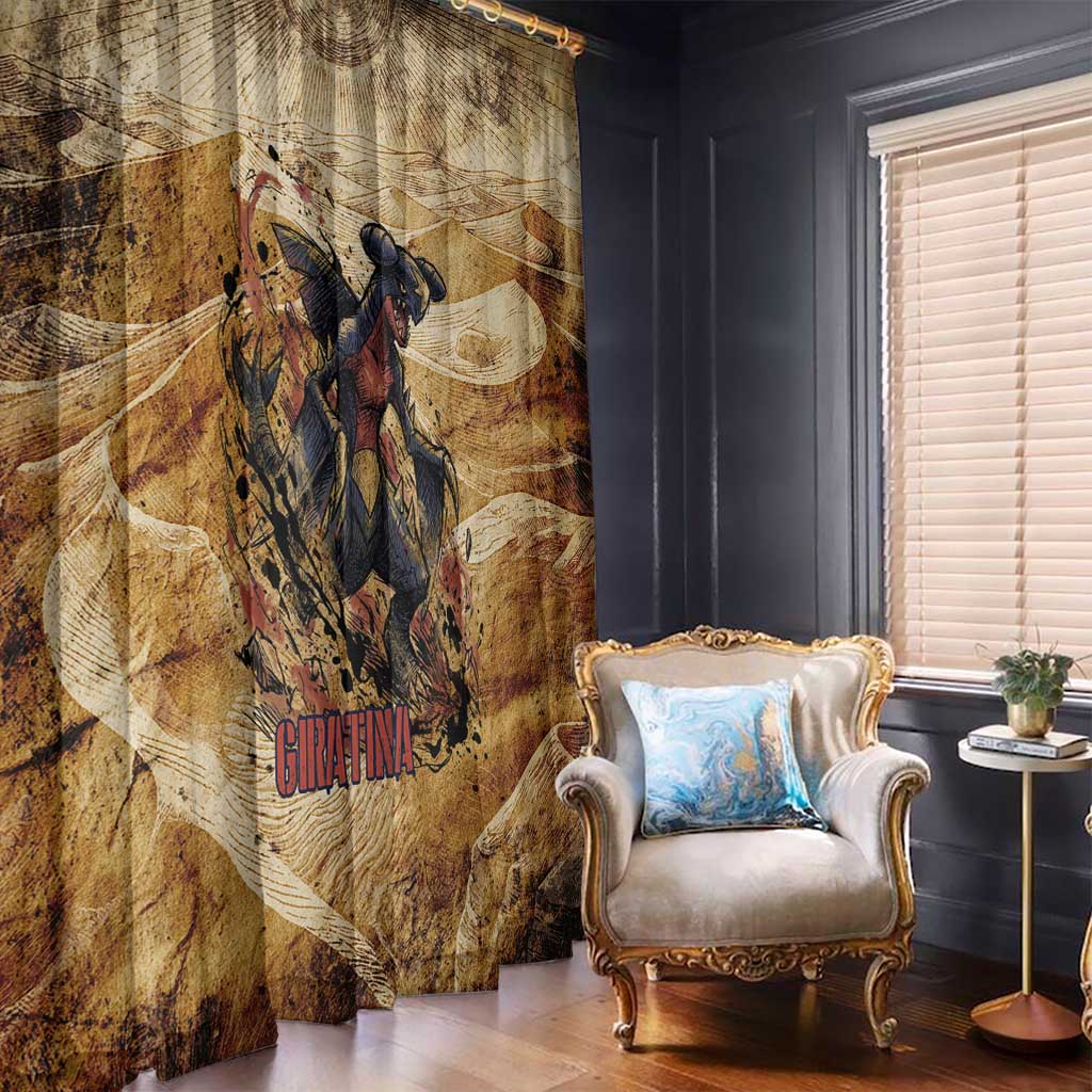 The Desert Apex Giratina Window Curtain Grunge Ink Sandstorm Art