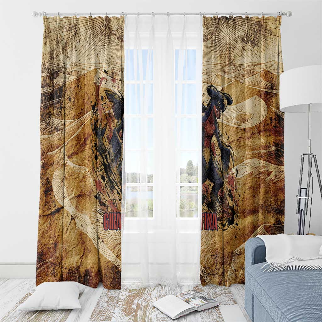 The Desert Apex Giratina Window Curtain Grunge Ink Sandstorm Art