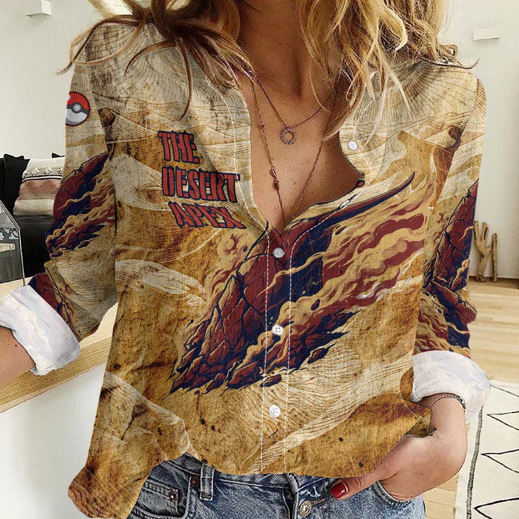 The Desert Apex Giratina Women Casual Shirt Grunge Ink Sandstorm Art