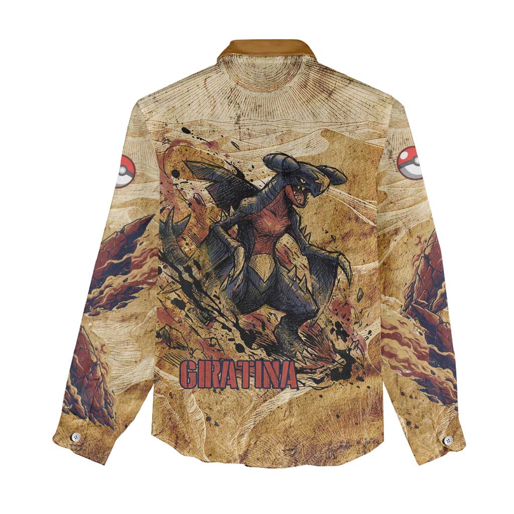 The Desert Apex Giratina Women Casual Shirt Grunge Ink Sandstorm Art