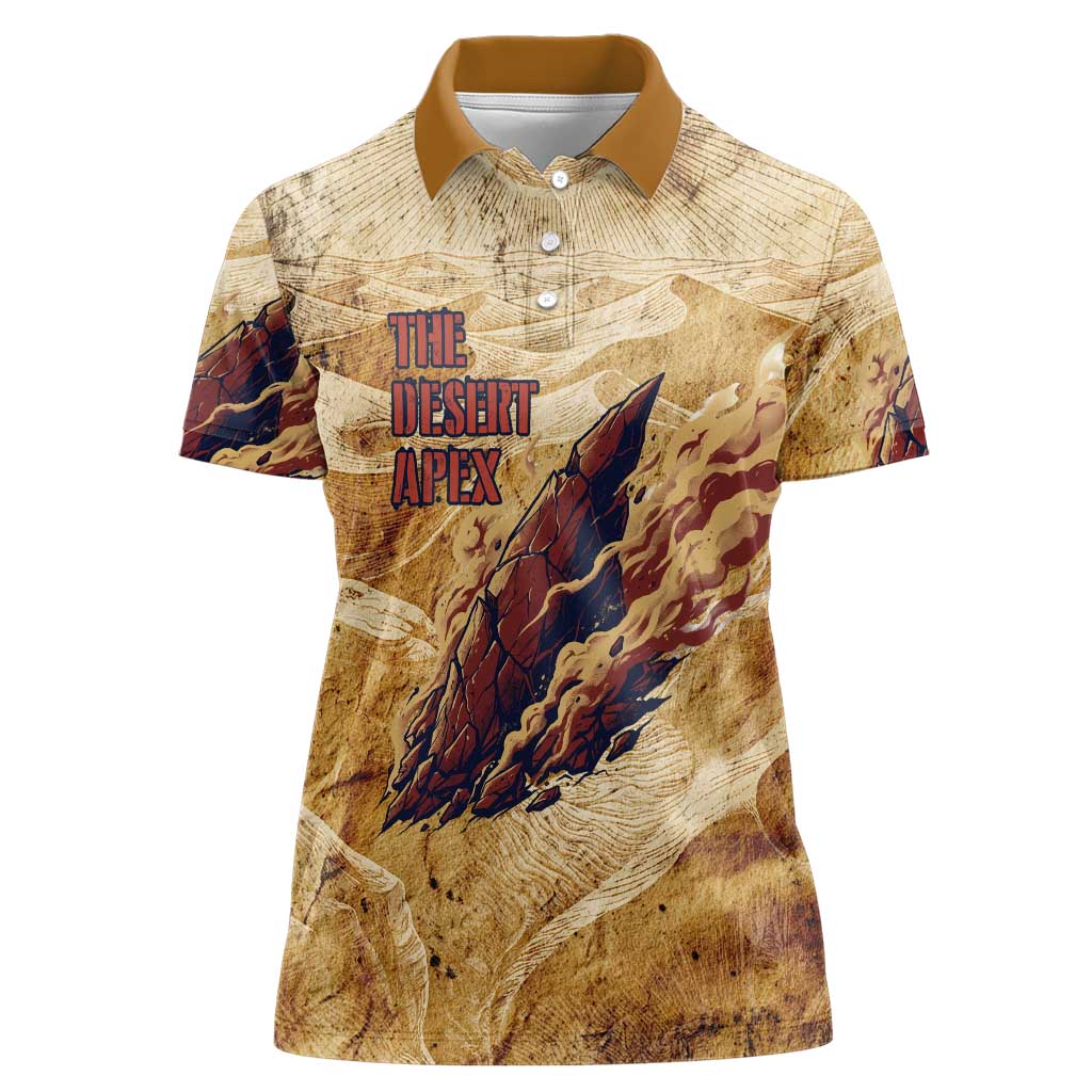 The Desert Apex Giratina Women Polo Shirt Grunge Ink Sandstorm Art