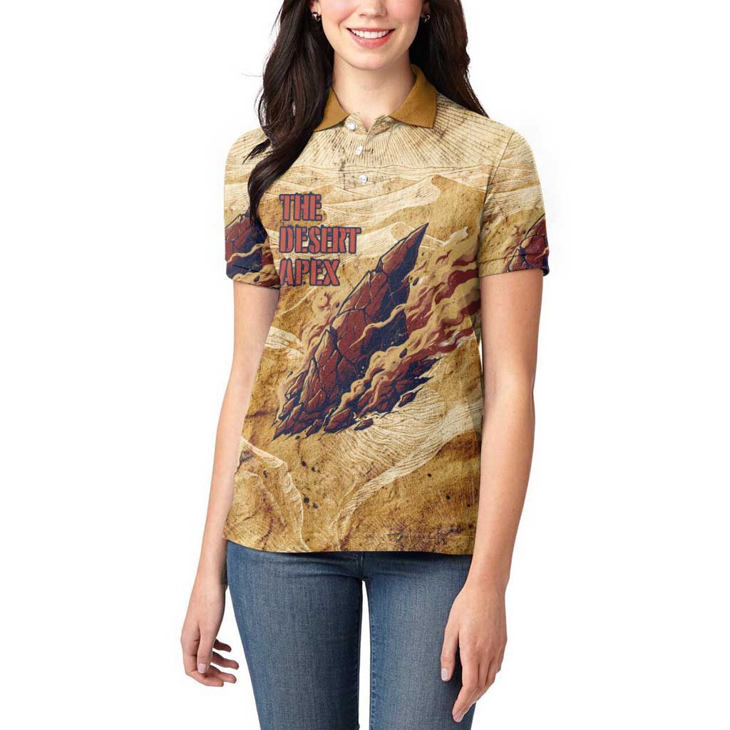 The Desert Apex Giratina Women Polo Shirt Grunge Ink Sandstorm Art