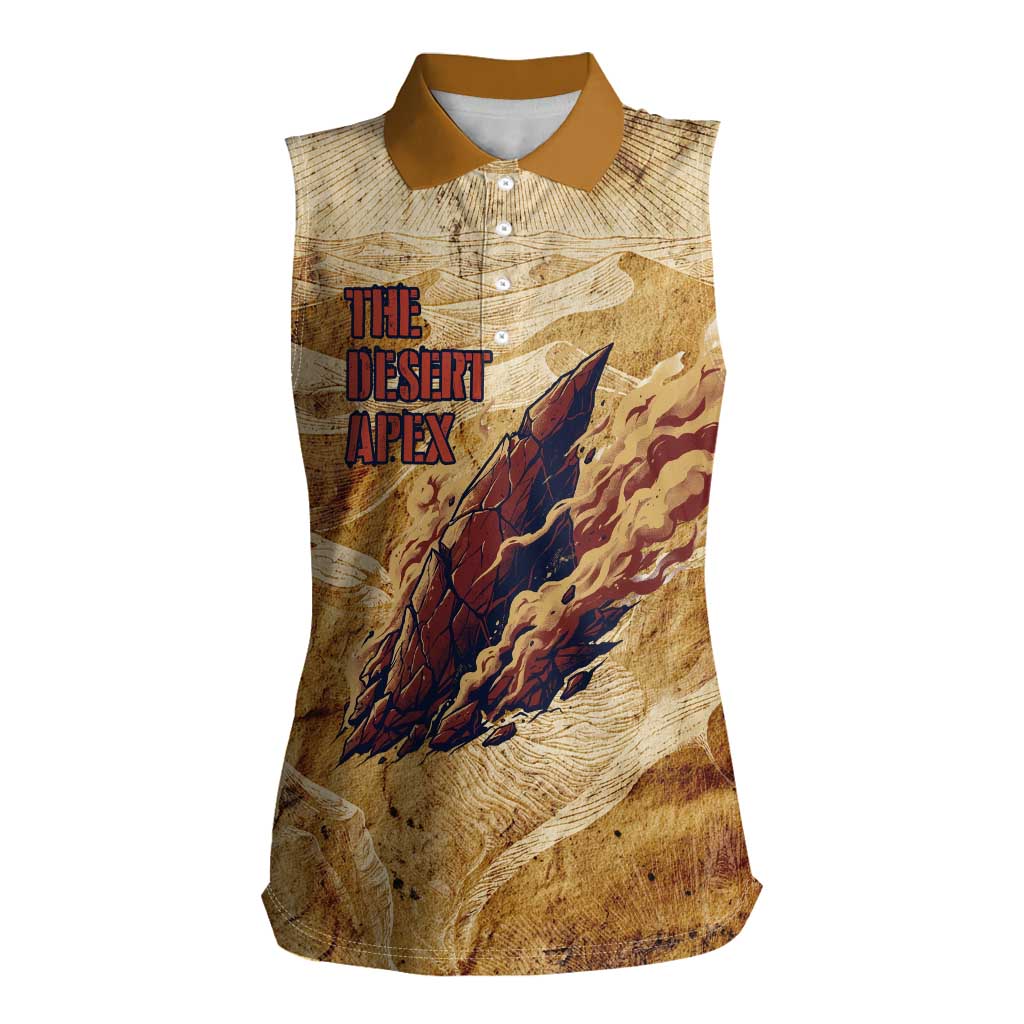 The Desert Apex Giratina Women Sleeveless Polo Shirt Grunge Ink Sandstorm Art