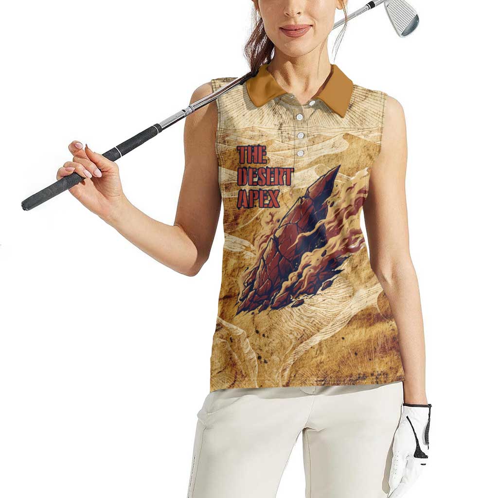 The Desert Apex Giratina Women Sleeveless Polo Shirt Grunge Ink Sandstorm Art