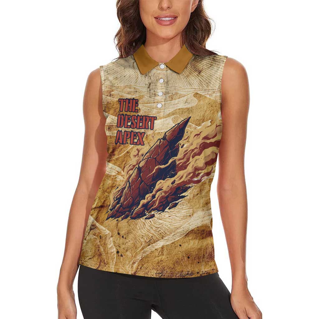 The Desert Apex Giratina Women Sleeveless Polo Shirt Grunge Ink Sandstorm Art