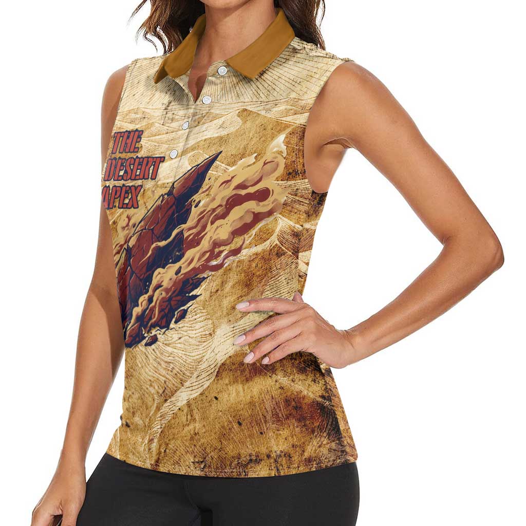 The Desert Apex Giratina Women Sleeveless Polo Shirt Grunge Ink Sandstorm Art