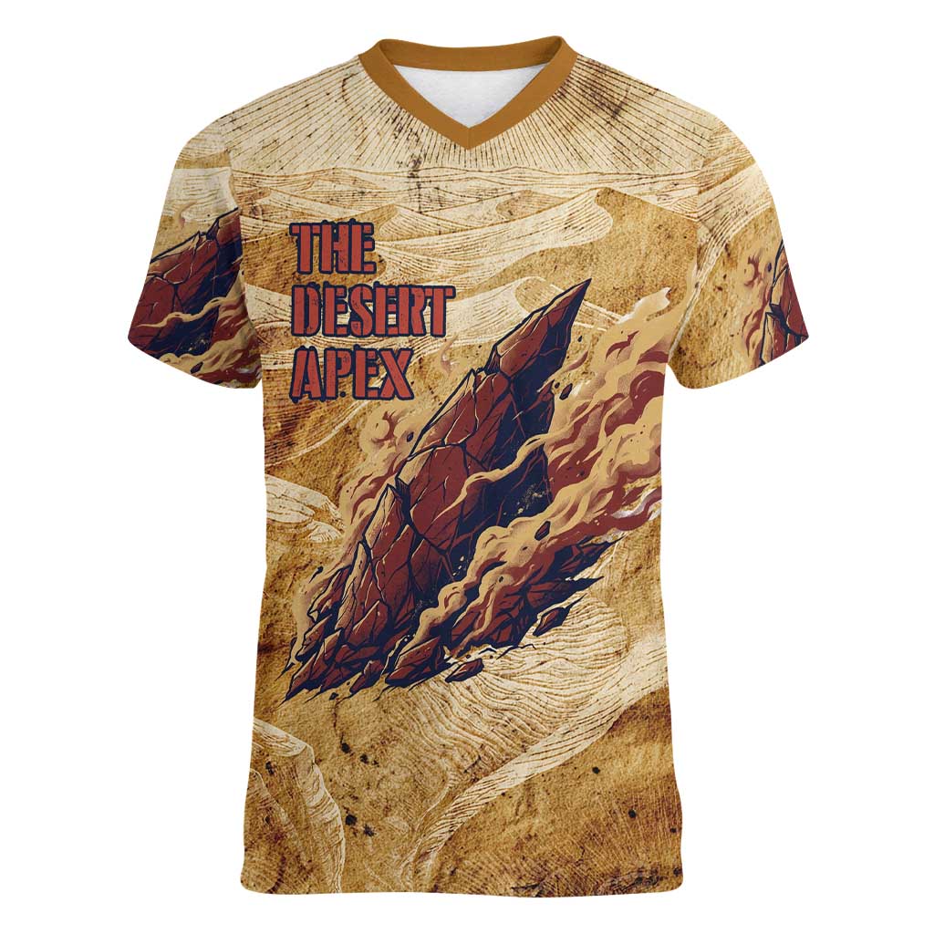 The Desert Apex Giratina Women V-Neck T-Shirt Grunge Ink Sandstorm Art
