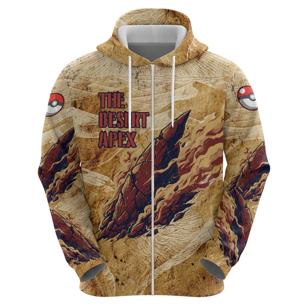 The Desert Apex Giratina Zip Hoodie Grunge Ink Sandstorm Art