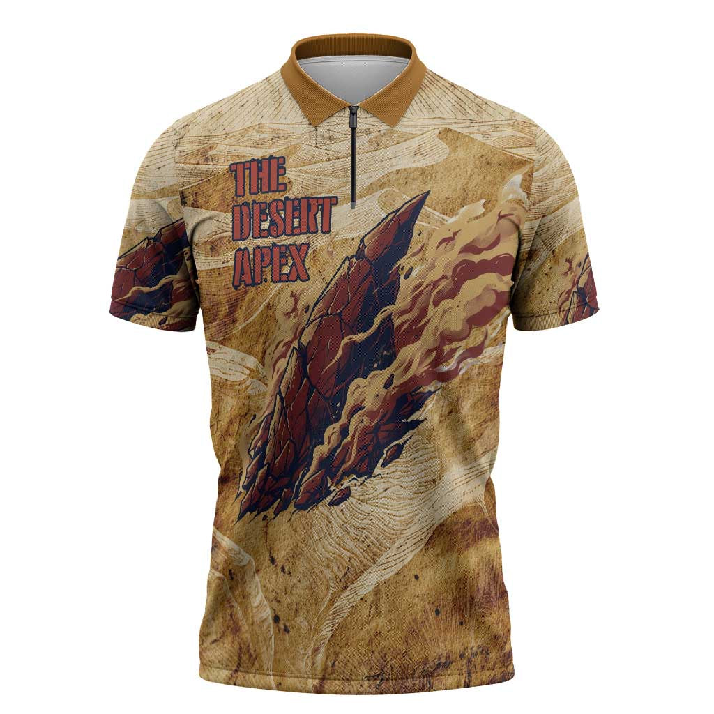 The Desert Apex Giratina Zipper Polo Shirt Grunge Ink Sandstorm Art