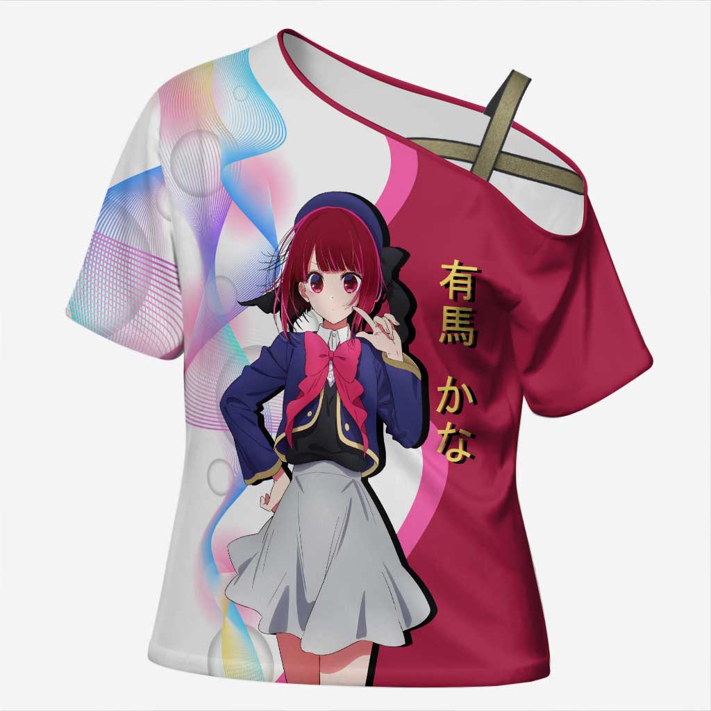 Kana Arima Idol Cross Shoulder Shirt Elegant Idol Anime Style