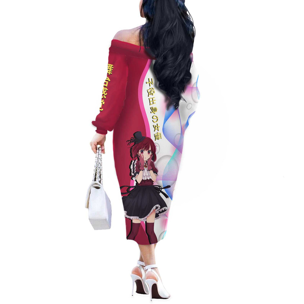 Kana Arima Idol Off The Shoulder Long Sleeve Dress Elegant Idol Anime Style