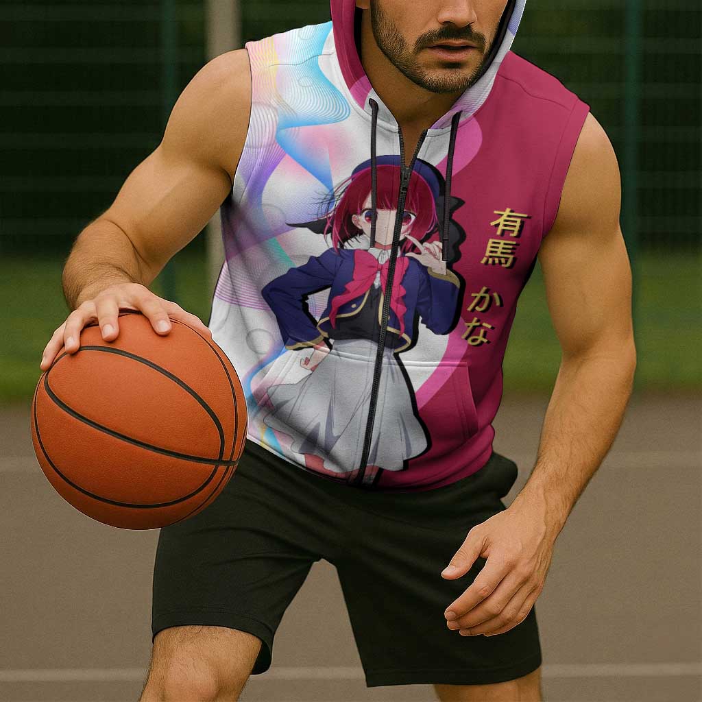 Kana Arima Idol Sleeveless Zip Hoodie Elegant Idol Anime Style