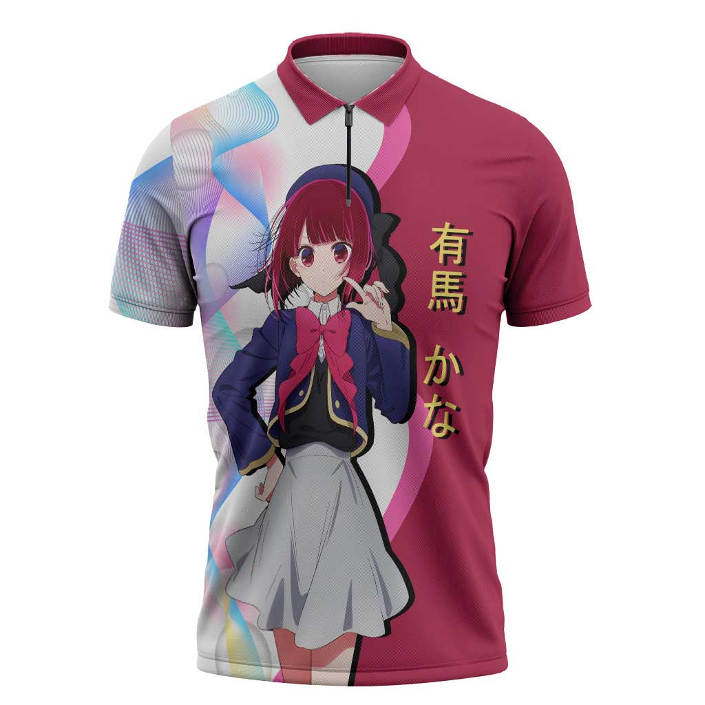 Kana Arima Idol Zipper Polo Shirt Elegant Idol Anime Style