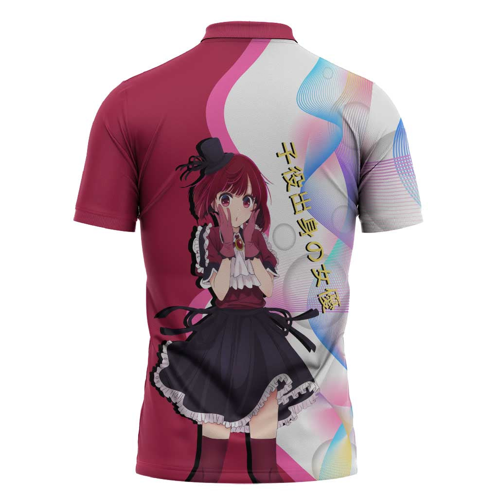 Kana Arima Idol Zipper Polo Shirt Elegant Idol Anime Style