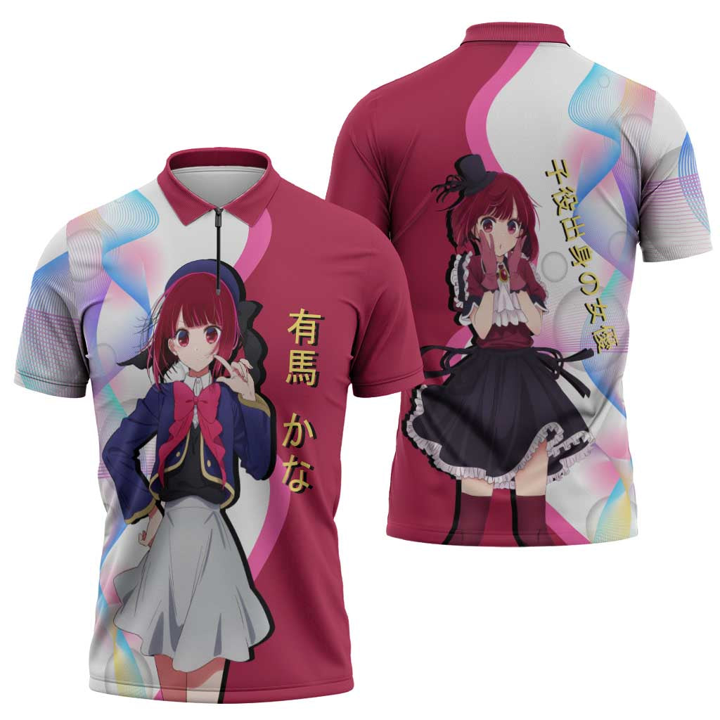 Kana Arima Idol Zipper Polo Shirt Elegant Idol Anime Style