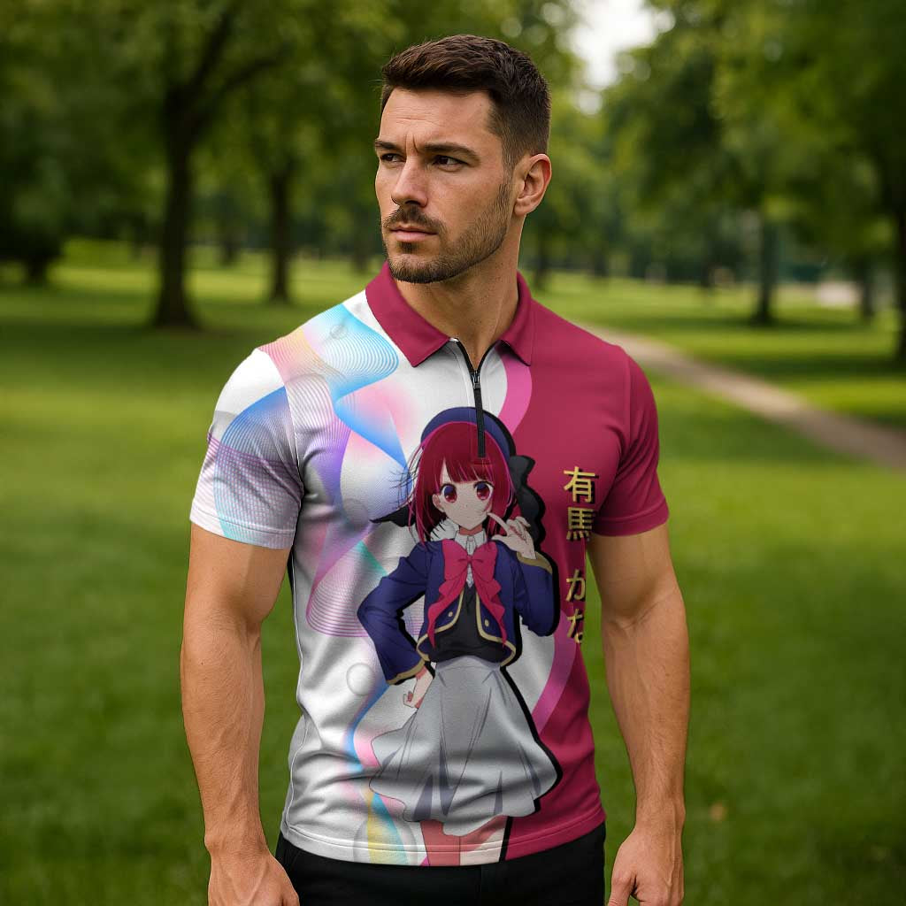 Kana Arima Idol Zipper Polo Shirt Elegant Idol Anime Style