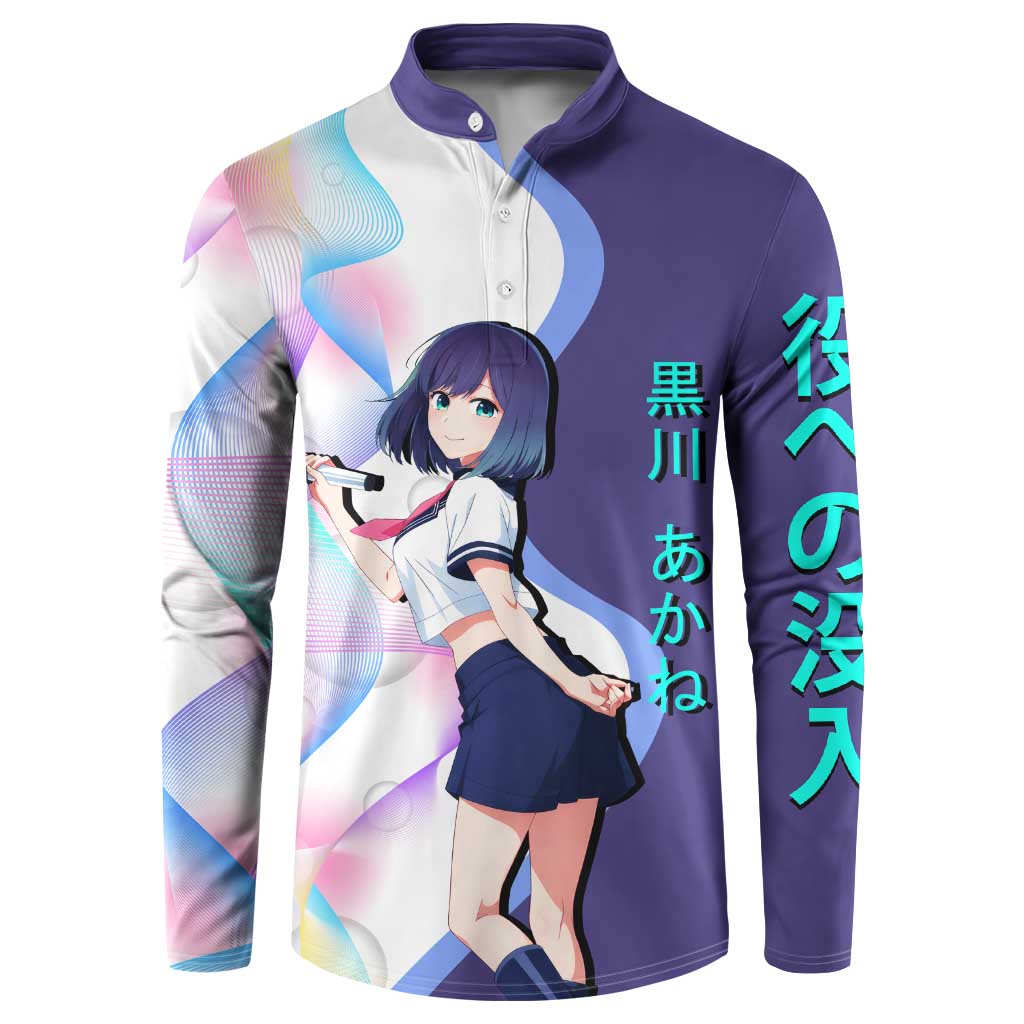 Akane Kurokawa Button Sweatshirt Chic Idol Anime Style