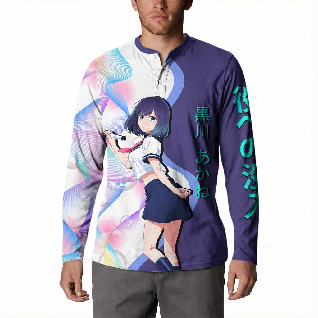 Akane Kurokawa Button Sweatshirt Chic Idol Anime Style